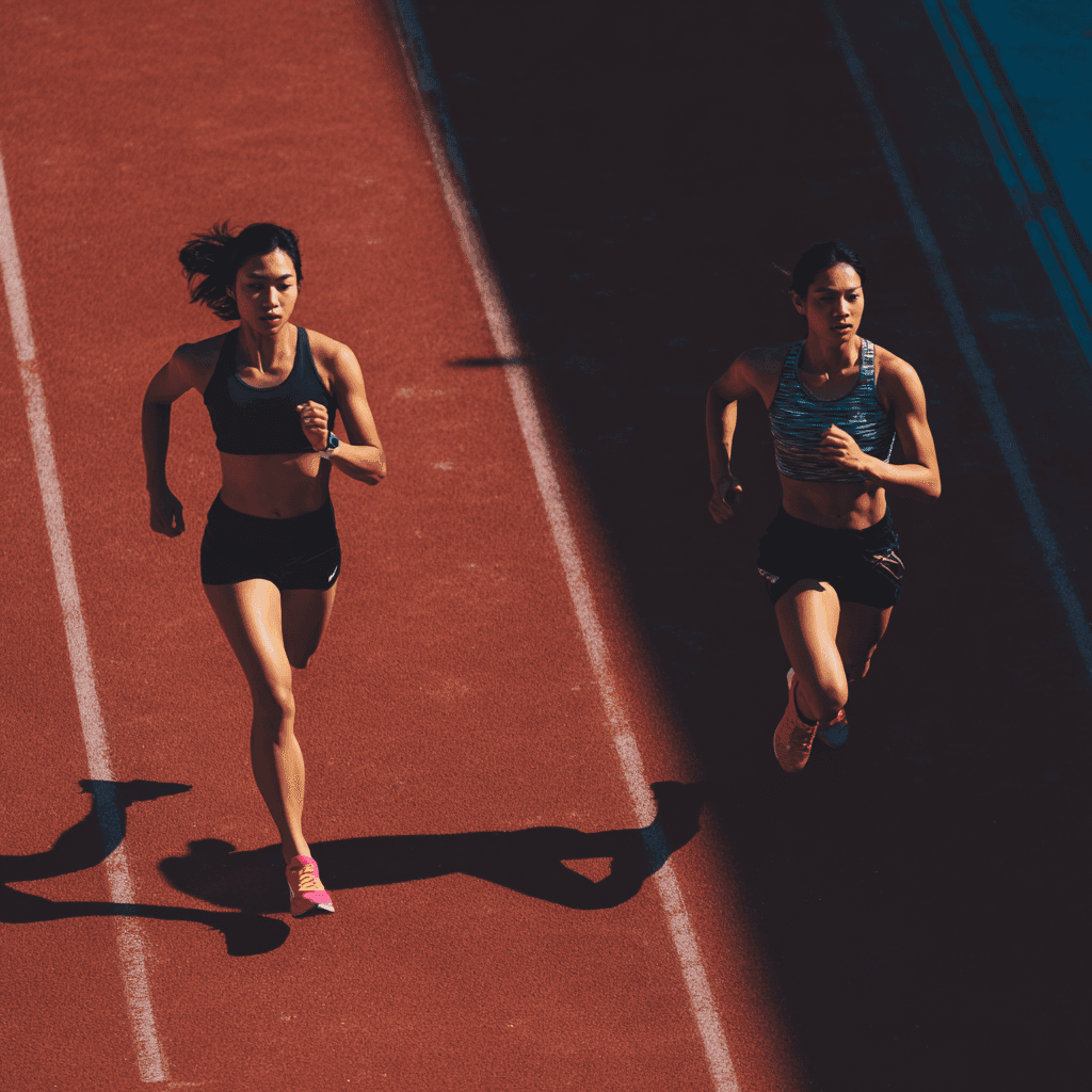 Athletes running